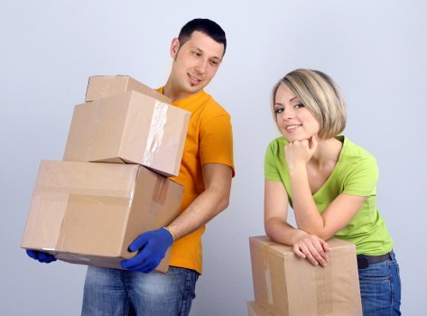 Careful packing of office furniture and files