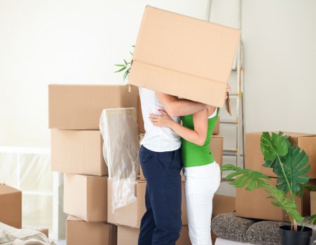 House removal team planning a move in Clapham near residential flats