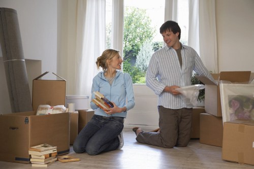 Team handling office relocation in a Clapham street